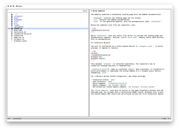 File explorer with a preview of the selected README